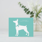 Carte De Remerciements Dobermann Pinscher Chien Chiot (Debout devant)