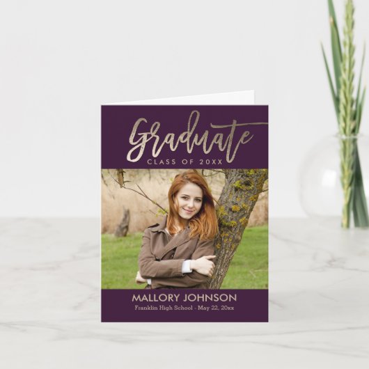 Carte de remerciements d'obtention du diplôme de G (Devant)