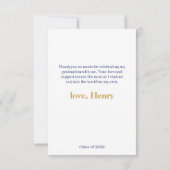 Carte de remerciements d'obtention du diplôme de l (Dos)