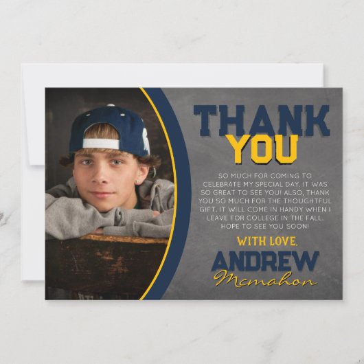 Carte de remerciements d'obtention du diplôme de l (Devant)