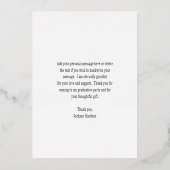 Carte de remerciements d'obtention d'un diplôme d' (Verso)