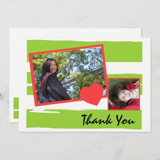 Carte de remerciements d'obtention d'un diplôme de (Devant / Derrière)