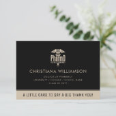 Carte De Remerciements Docteur PharmD sur mesure de la Fête de Graduation (Debout devant)