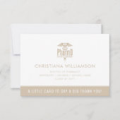 Carte De Remerciements Docteur PharmD sur mesure de la Fête de Graduation (Devant)