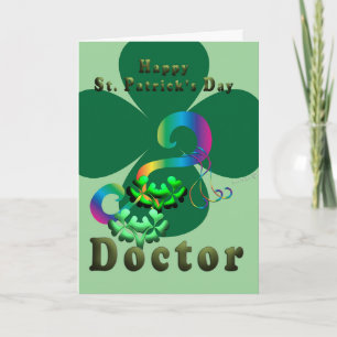 Carte De Remerciements Docteur vedette trèfle Shamrock trèfle Saint Patri