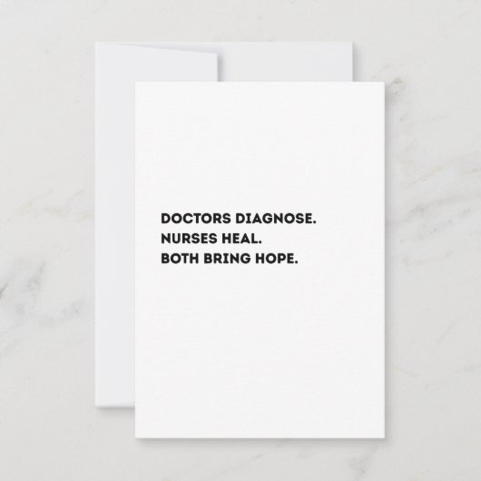 Carte De Remerciements Doctor & Nurse Definition Card – Heartfelt (Devant)