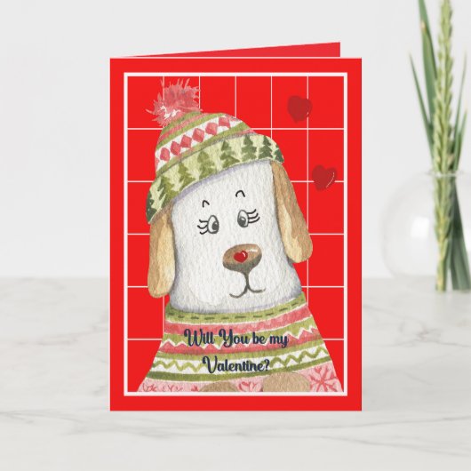Carte De Remerciements Doggie Valentine (Devant)