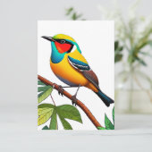 Carte de remerciements d'oiseaux vibrants avec un (Debout devant)