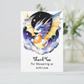 Carte De Remerciements Domaine des dragons : Baby shower (Debout devant)