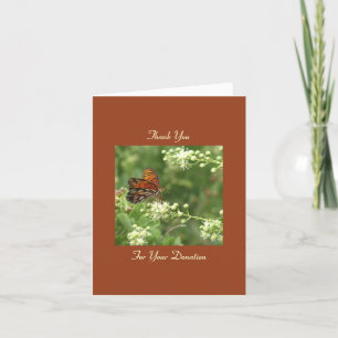 Carte De Remerciements Don commémoratif de Merci, note papillon orange