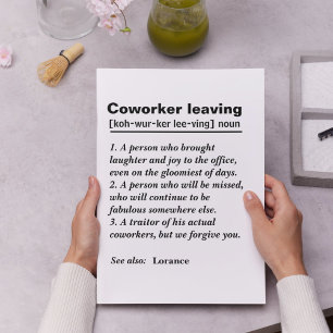 Carte De Remerciements Don d'adieu pour votre collègue de départ