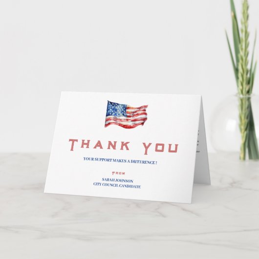 Carte De Remerciements Don de campagne électorale politique (Devant)
