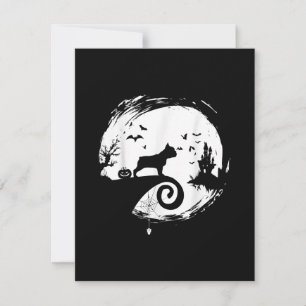 Carte De Remerciements Don de costume de lune d'Halloween en France