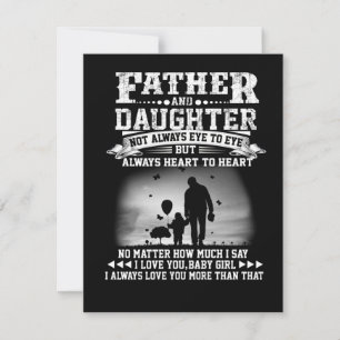 Carte De Remerciements Don Papa Père Et Fille Oeil Ensemble Coeur