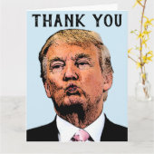 CARTE DE REMERCIEMENTS DONALD TRUMP KISS (Fleur jaune)