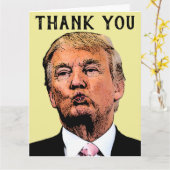CARTE DE REMERCIEMENTS DONALD TRUMP KISS (Fleur jaune)