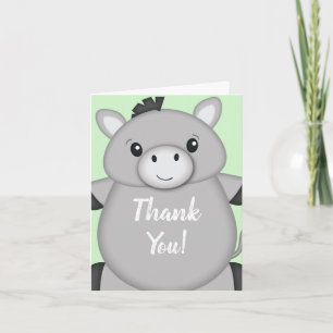 Carte De Remerciements Donkey Baby shower Green