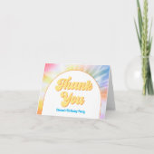 Carte De Remerciements DONNA Retro Font Tie Dye Pool Party Anniversaire (Devant)