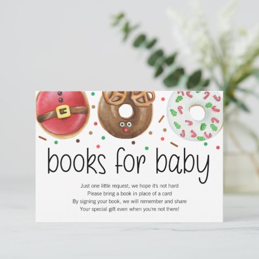 Carte De Remerciements Donut de Noël Bébé Sprinkles Livres pour Baby Card (Debout devant)