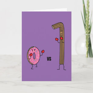 Carte De Remerciements Donut versus Churro dessert pâte frit sucre vs.