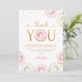 Carte De Remerciements Donuts d'or rose deux doux anniversaire (Debout devant)