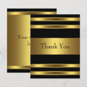 Carte de remerciements d'or noir (Devant / Derrière)