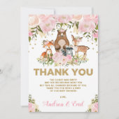 Carte de remerciements d'or rose Baby shower de Gi (Devant)