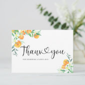 Carte de remerciements d'oranges aquarelles (Debout devant)