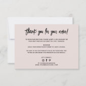 Carte de remerciements d'ordre commercial moderne (Dos)