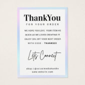 Carte de remerciements d'oreilles de collier de lo (Devant)