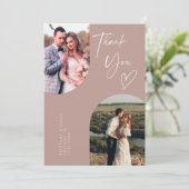 Carte De Remerciements Double Arch Dusty Rose photo Mariage (Debout devant)