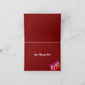 Carte De Remerciements Double coeur XOXO (Intérieur)