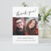 Carte De Remerciements Double Graduation Party (Debout devant)