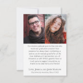 Carte De Remerciements Double Graduation Party (Dos)