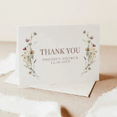 Carte De Remerciements Douce Aquarelle Fleurs de Printemps Réception de M