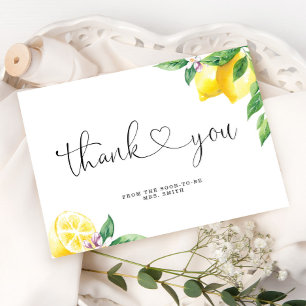 Carte De Remerciements Douce aquarelle mariage de citron