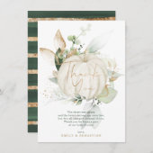 Carte De Remerciements Douce Baby Shower Botanique Eucalyptus Or Vert (Devant / Derrière)