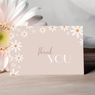 Carte De Remerciements Douce Baby Shower Floral aux Marguerites