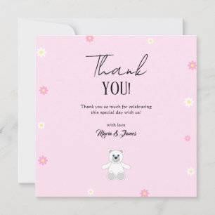 Carte De Remerciements Douce Baby Shower Ours en Peluche