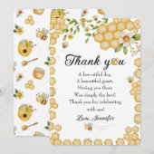 Carte De Remerciements Douce comme une abeille une note plate (Devant / Derrière)