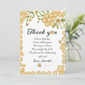 Carte De Remerciements Douce comme une abeille une note plate (Debout devant)