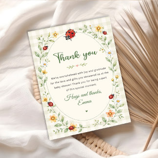 Carte De Remerciements Douce Dame Punaise Rouge Baby Shower