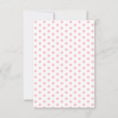 Carte De Remerciements Douce Éléphant Rose Points de Bébé Fille Douche (Dos)