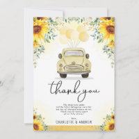 Douce Fête de Bébé en Voiture au Tournesol Frais