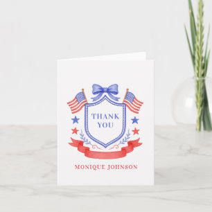 Carte De Remerciements Douce Fête de Mariage avec Monogramme Rouge Blanc 