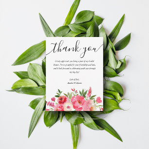 Carte De Remerciements Douce Fête de Mariage Rose Chic