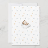 Carte De Remerciements Douce Fête de Naissance Ourson Bleu Endormi pour G (Dos)