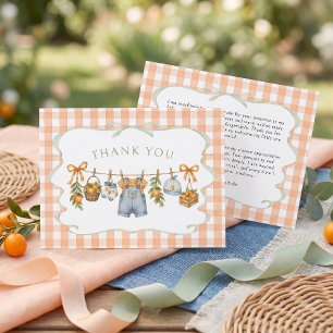 Carte De Remerciements Douce Fête de Naissance pour Petit Garçon Orange