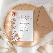 Carte De Remerciements Douce Florale Bébé en Fleur