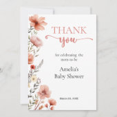 Carte De Remerciements Douce Florale Bébé en Fleur (Devant)